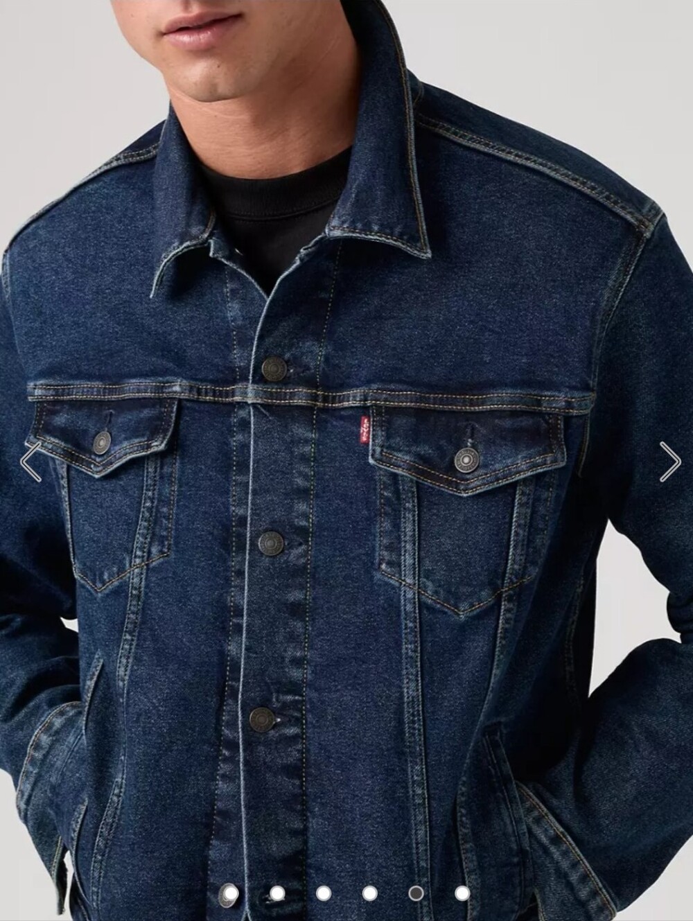 Levi's Men's Dark Blue Denim Trucker Jacket - Classic Trucker Style - Picture 4 of 9